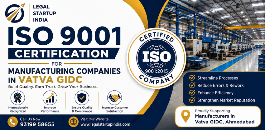 ISO 9001 Certification for Manufacturing Companies in Vatva GIDC