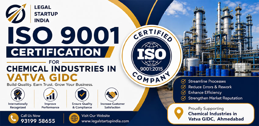 ISO 9001 Certification for Chemical Industries in Vatva GIDC