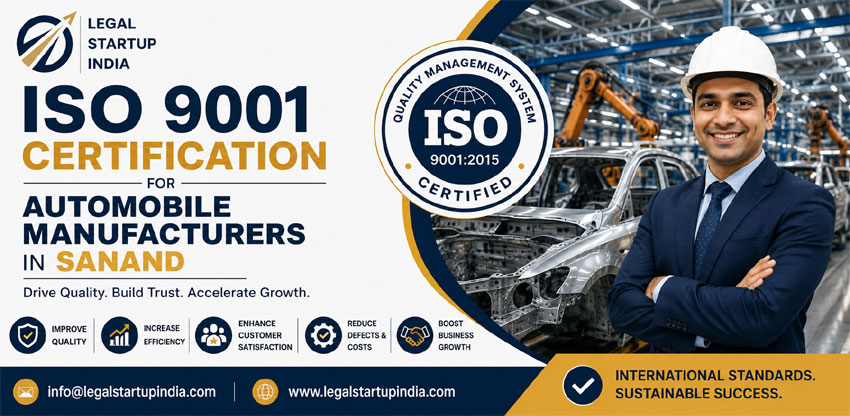 ISO 9001 Certification for Automobile Manufacturers in Sanand