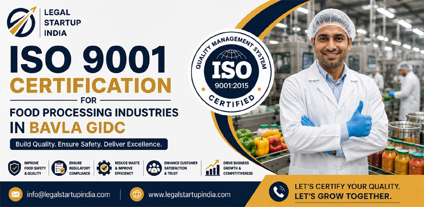 ISO 9001 Certification for Food Processing Industries in Bavla GIDC