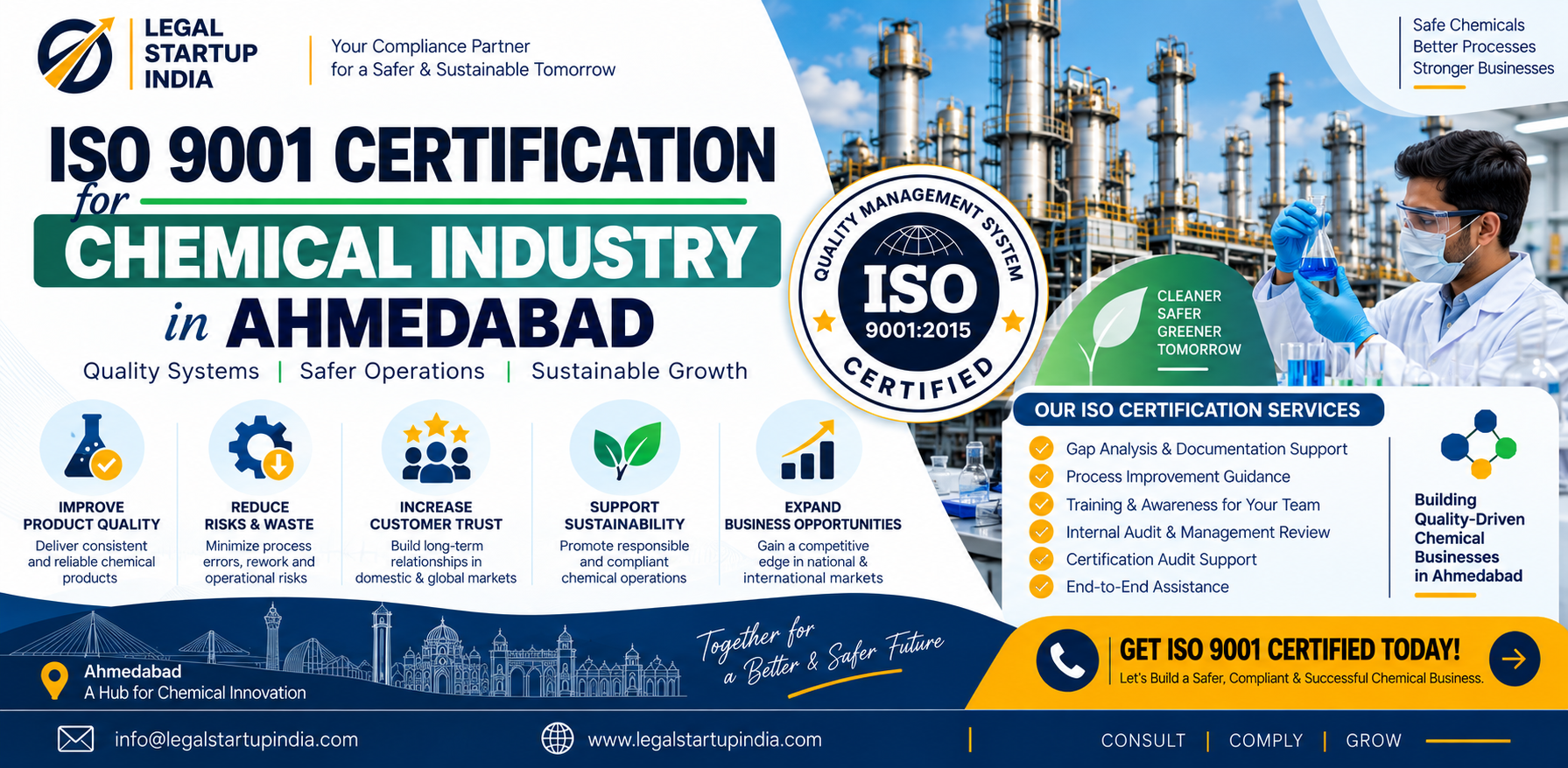 ISO 9001 Certification for Chemical Industry in Ahmedabad