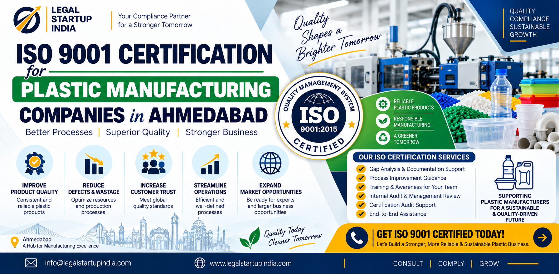 ISO 9001 Certification for Plastic Manufacturing Companies in Ahmedabad