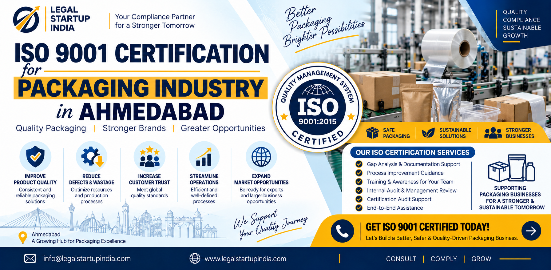 ISO 9001 Certification for Packaging Industry in Ahmedabad