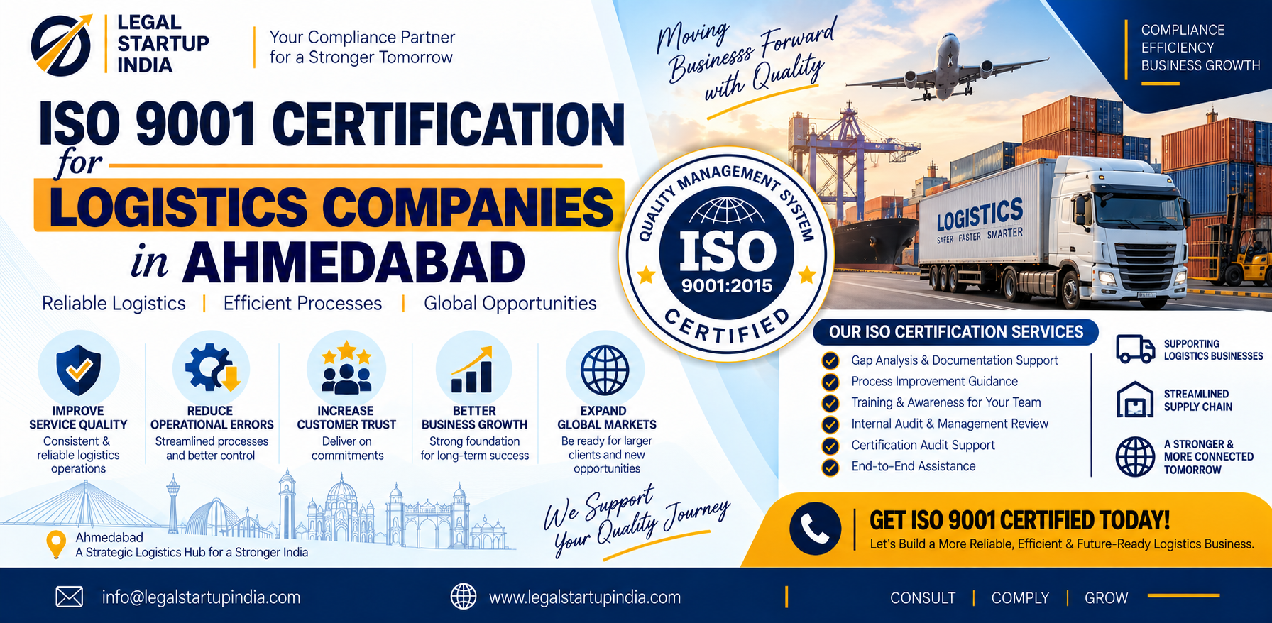  ISO 9001 Certification for Logistics Companies in Ahmedabad 